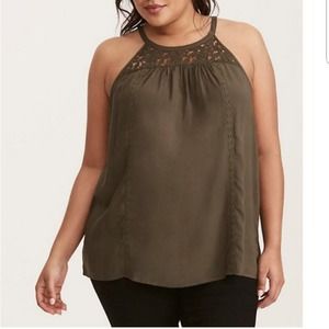 NWOT ✨ Torrid Olive Green Goddess Swing Tank Top - Size 1